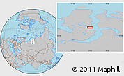 Gray Location Map of the area around 69° 20' 26" N, 72° 19' 29" E