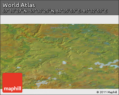 Satellite 3D Map of the Area around 69° 20' 26" N, 85° 4' 29" E