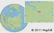 Savanna Style Location Map of the area around 69° 20' 26" N, 85° 4' 29" E