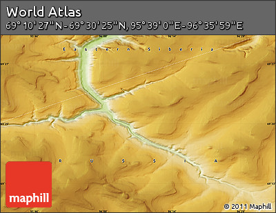 Physical Map of the Area around 69° 20' 26" N, 96° 7' 30" E