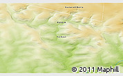 Physical 3D Map of the area around 69° 38' 15" N, 108° 52' 30" E