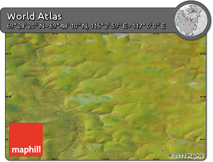 Satellite Map of the Area around 69° 38' 15" N, 116° 31' 30" E