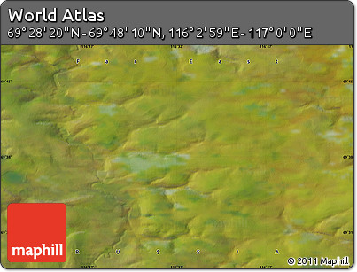 Satellite Map of the Area around 69° 38' 15" N, 116° 31' 30" E