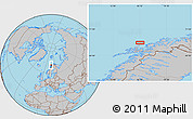 Gray Location Map of the area around 69° 38' 15" N, 16° 13' 30" E