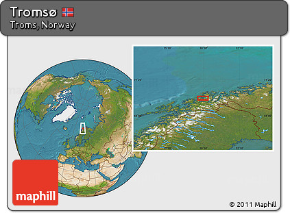 Satellite Location Map of Tromsø