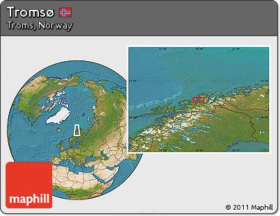 Satellite Location Map of Tromsø