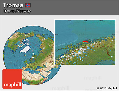 Satellite Location Map of Tromsø