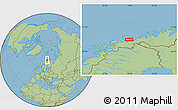 Savanna Style Location Map of the area around 69° 38' 15" N, 19° 37' 30" E
