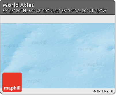 Physical 3D Map of the Area around 69° 38' 15" N, 21° 10' 29" W