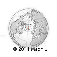 Outline Map of the Area around 69° 38' 15" N, 23° 43' 30" W, rectangular outline