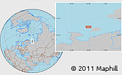 Gray Location Map of the area around 69° 38' 15" N, 47° 40' 29" E
