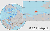 Gray Location Map of the area around 69° 38' 15" N, 49° 22' 30" E