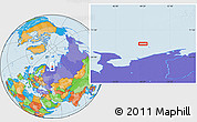 Political Location Map of the area around 69° 38' 15" N, 49° 22' 30" E