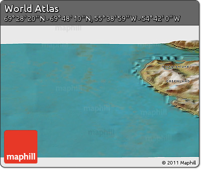 Satellite 3D Map of the Area around 69° 38' 15" N, 55° 10' 29" W