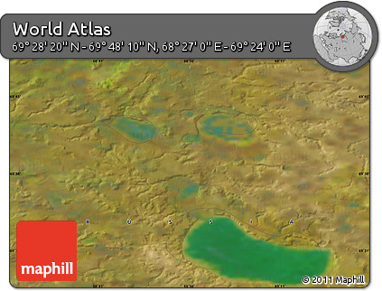 Satellite Map of the Area around 69° 38' 15" N, 68° 55' 30" E