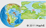 Physical Location Map of the area around 69° 38' 15" N, 89° 10' 30" W