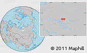 Gray Location Map of the area around 69° 38' 15" N, 91° 52' 30" E