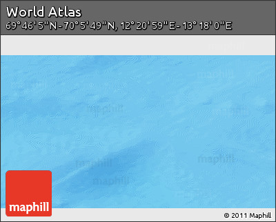 Physical 3D Map of the Area around 69° 55' 57" N, 12° 49' 29" E
