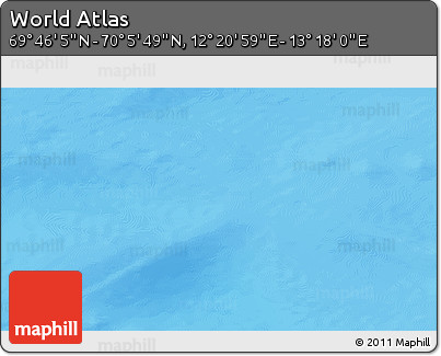 Physical 3D Map of the Area around 69° 55' 57" N, 12° 49' 29" E