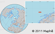 Gray Location Map of the area around 69° 55' 57" N, 12° 49' 29" E
