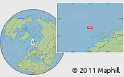 Savanna Style Location Map of the area around 69° 55' 57" N, 12° 49' 29" E