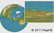 Satellite Location Map of the area around 69° 55' 57" N, 151° 13' 29" W
