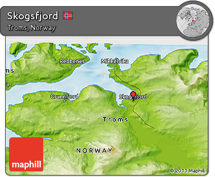 Physical 3D Map of Skogsfjord