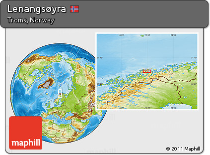 Physical Location Map of Lenangsøyra
