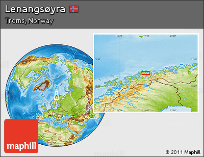 Physical Location Map of Lenangsøyra