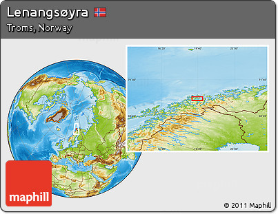 Physical Location Map of Lenangsøyra