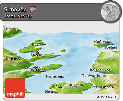 Physical Panoramic Map of Simavåg