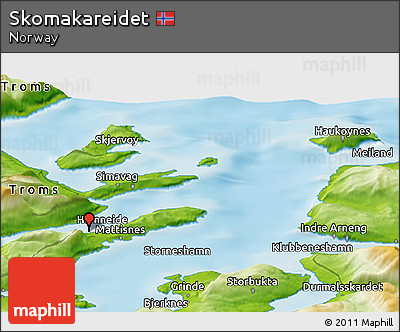 Physical Panoramic Map of Skomakareidet