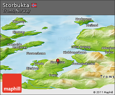 Physical Panoramic Map of Storbukta