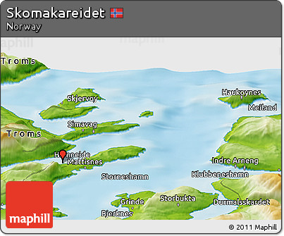 Physical Panoramic Map of Skomakareidet