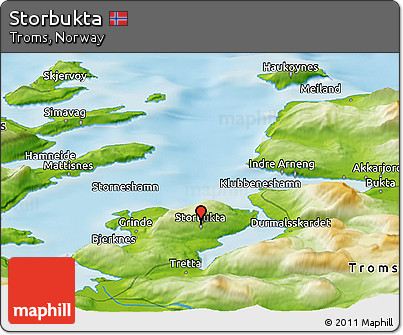 Physical Panoramic Map of Storbukta