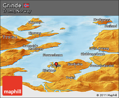 Political Panoramic Map of Grinde