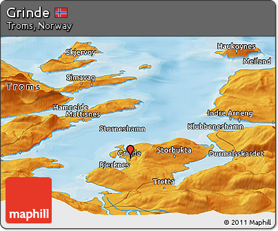 Political Panoramic Map of Grinde