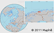 Gray Location Map of the area around 69° 55' 57" N, 22° 10' 29" E