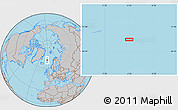 Gray Location Map of the area around 69° 55' 57" N, 4° 10' 30" W