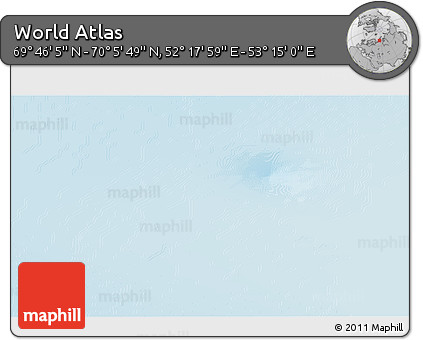 Physical 3D Map of the Area around 69° 55' 57" N, 52° 46' 29" E