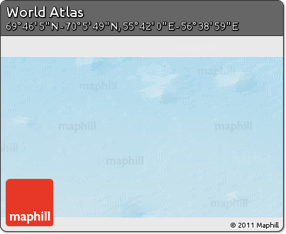 Physical 3D Map of the Area around 69° 55' 57" N, 56° 10' 29" E