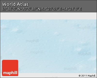 Physical 3D Map of the Area around 69° 55' 57" N, 57° 52' 30" E