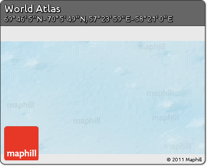 Physical 3D Map of the Area around 69° 55' 57" N, 57° 52' 30" E
