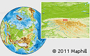 Physical Location Map of the area around 69° 55' 57" N, 94° 25' 30" E