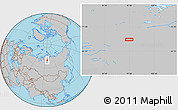 Gray Location Map of the area around 69° 55' 57" N, 96° 58' 29" E