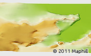 Physical 3D Map of the area around 69° 8' 30" S, 63° 40' 30" W
