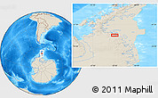 Shaded Relief Location Map of the area around 69° 8' 30" S, 63° 40' 30" W