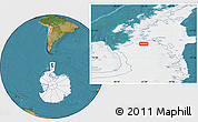 Satellite Location Map of the area around 69° 8' 30" S, 65° 22' 30" W