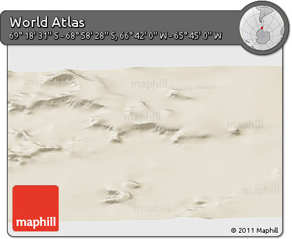 Shaded Relief 3D Map of the Area around 69° 8' 30" S, 66° 13' 29" W