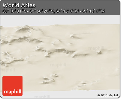 Shaded Relief 3D Map of the Area around 69° 8' 30" S, 66° 13' 29" W